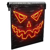 Neon Pumpkin Garage Door